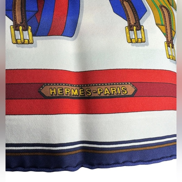 Hermès Carré Joachim Metz Les Sangles Handkerchief/Scarf - Picture 3 of 8